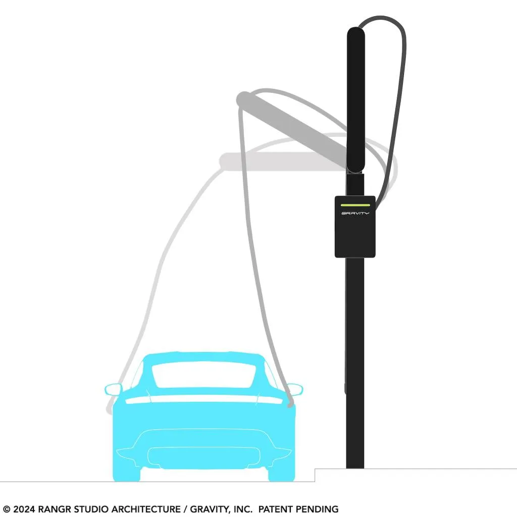Gravity curbside EV charger