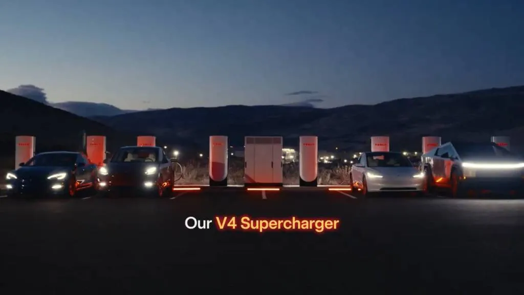 Tesla Supercharger V4 Cabinet upgrade set for 2025 (screencap)