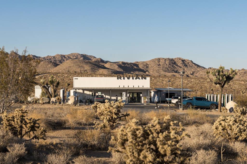 Rivian Adventure Network charging site in Joshua Tree, California