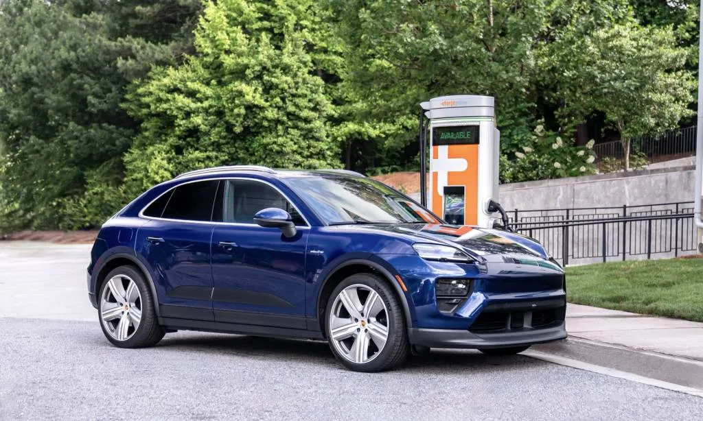 Porsche Macan EV at ChargePoint charger