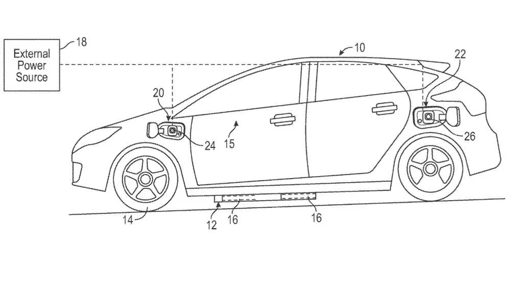 Ford dual charge port patent image