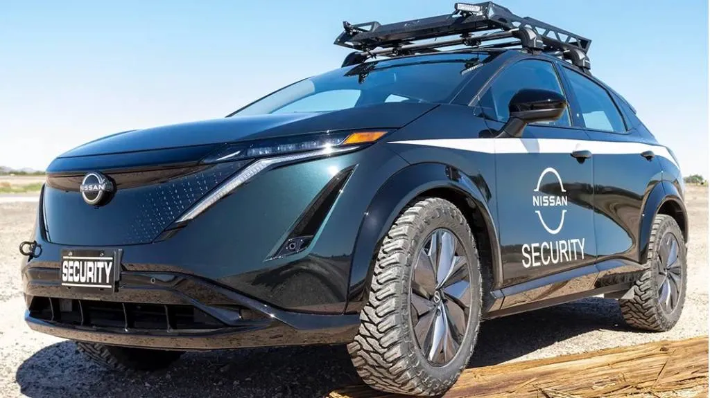 Nissan Ariya security patrol vehicle used at automaker's Arizona proving ground