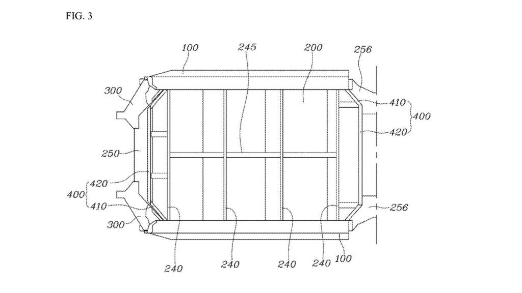 Hyundai and Kia battery case floor patent image