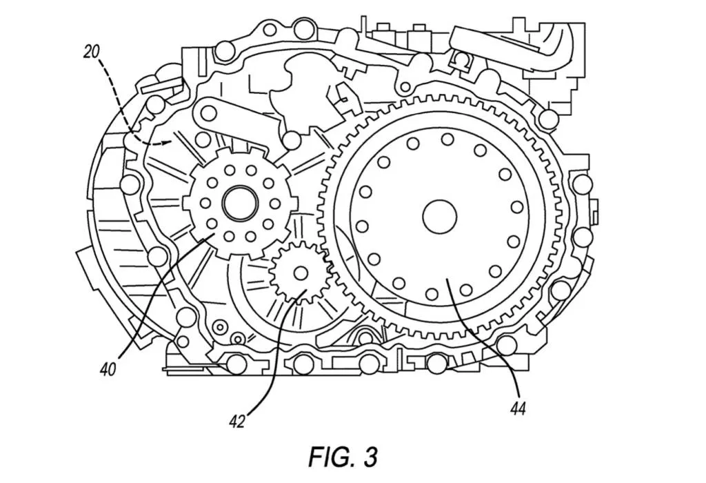 Stellantis patent image of a winch geared to an electric motor